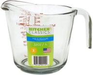 🔍 kitchen classics 195-91661lib 32 oz. measuring cup: clear glass, easy pour handle, dishwasher & microwave safe logo