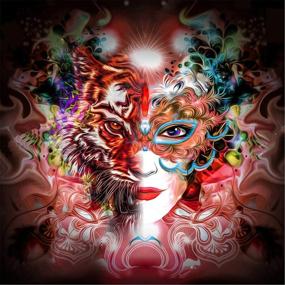 img 4 attached to 🎭 5D Diamond Painting Kit: Masked Woman DIY Mood Painting with Diamonds for Adults - Full Drill Craft Kit (16x16 inch)