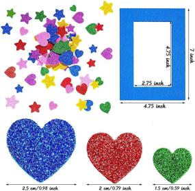 img 3 attached to 🎨 Colorful Felt Photo Frames and Glitter Foam Stickers Set - 24 Holiday Picture Frames and 50 Decorative Stickers for Home, School, and Office Decoration - Fits 4 x 6 Photos