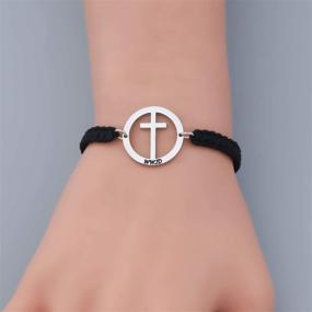 img 1 attached to 🙏 WUSUANED Christian Bracelet Faith WWJD Cross Handmade Bracelet - Religious Jewelry for Women, Perfect Baptism Gift