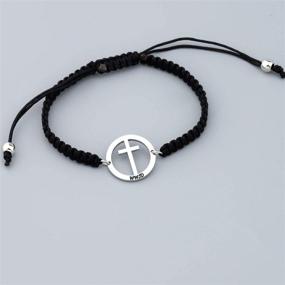 img 2 attached to 🙏 WUSUANED Christian Bracelet Faith WWJD Cross Handmade Bracelet - Religious Jewelry for Women, Perfect Baptism Gift
