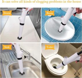 img 3 attached to 💪 Thinvik Air High Pressure Plunger Kit: The Ultimate Solution for Toilet, Sink, and Bathroom Floor Drain Clogs!