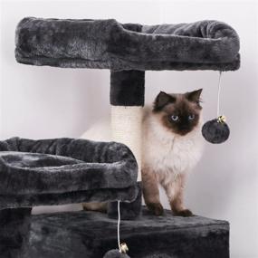 img 1 attached to 🐱 Ultimate Cat Tree Condo Furniture: BEWISHOME Kitten Activity Tower with Scratching Posts, Perches, Hammock - The Perfect Pet Kitty Play House (MMJ01)