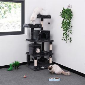 img 3 attached to 🐱 Ultimate Cat Tree Condo Furniture: BEWISHOME Kitten Activity Tower with Scratching Posts, Perches, Hammock - The Perfect Pet Kitty Play House (MMJ01)