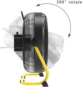 img 2 attached to LazyElf Rechargeable Industrial Floor Fan - 12 Inch High Velocity Portable Fan for Indoor and Outdoor Use