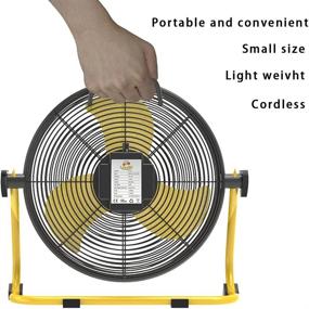 img 1 attached to LazyElf Rechargeable Industrial Floor Fan - 12 Inch High Velocity Portable Fan for Indoor and Outdoor Use