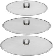 🍳 amestar grease splatter screen set - stainless steel mesh guard for frying pan cooking - 9.8", 11.5", and 13" inch sizes - prevents stove oil splatter - heavy duty skillet lid logo