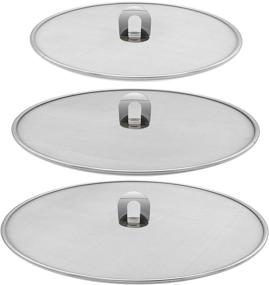 img 4 attached to 🍳 Amestar Grease Splatter Screen Set - Stainless Steel Mesh Guard for Frying Pan Cooking - 9.8", 11.5", and 13" Inch Sizes - Prevents Stove Oil Splatter - Heavy Duty Skillet Lid