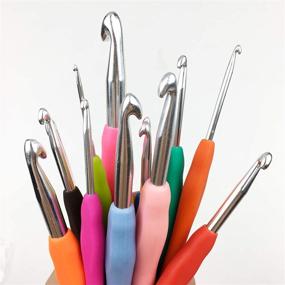 img 1 attached to 🧶 Extra Long Crochet Hooks - Large Size L/11 (8.0mm) Needles with Ergonomic Grip Soft Handles for Handmade DIY Crocheting, Ideal for Arthritic Hands