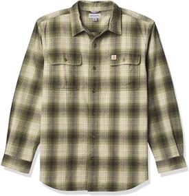 img 4 attached to 👕 Carhartt Original Flannel: Tried and True Long Sleeve Plaid for All-Day Comfort