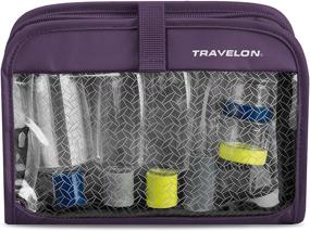 img 4 attached to 🧳 Travelon Wet/Dry 1 Quart Bag with Bottles, Purple: Perfect Size for Easy Travel