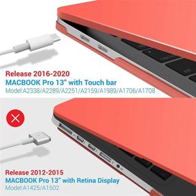 img 1 attached to 🍏 IBENZER New 2020 MacBook Pro 13 Inch Case - Coral Orange, Hard Shell, Keyboard Cover, Type C - Compatible with Apple Pro 13 Touch Bar (2020-2016) - Model A2238 A2289 A2251 A2159 A1989 A1706 A1708 - MT13-LCOR+1TC