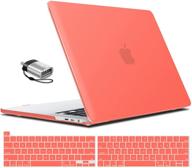 🍏 ibenzer new 2020 macbook pro 13 inch case - coral orange, hard shell, keyboard cover, type c - compatible with apple pro 13 touch bar (2020-2016) - model a2238 a2289 a2251 a2159 a1989 a1706 a1708 - mt13-lcor+1tc logo