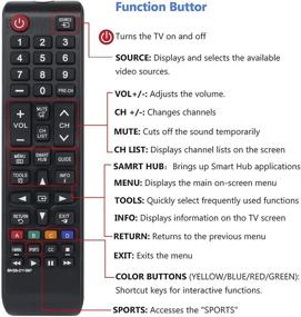 img 2 attached to 📺 Universal BN59-01199F BN5901199F Remote Control for Samsung Smart LED TV LCD HDTV: Great Replacement for UN60J6200AFXZA, UN60J620DAFXZA, UN60JU6400FXZA, UN40JU6700, UN48JU6700, UN55JU6700, UN65JU6700