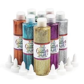 img 4 attached to 🌈 Vibrant Rainbow Glitter Glue Bottles: Perfect for Scrapbooking & Stamping