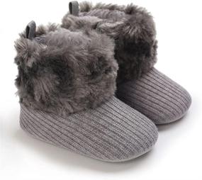 img 3 attached to 👶 Cozy and Cute: Jonbaem Fleece Booties for Newborn Toddler Boys' Feet