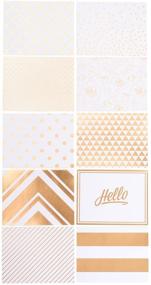 img 2 attached to A2 Card & Envelope Golden Box Set (4.24”X5.5”) with Shiny Gold Foil - 40 Cards & Envelopes for Everyday, Holiday & Special Occasions | American Crafts
