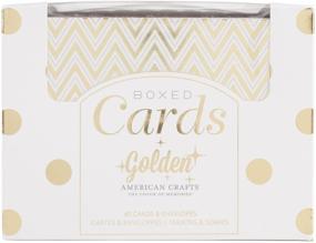 img 3 attached to A2 Card & Envelope Golden Box Set (4.24”X5.5”) with Shiny Gold Foil - 40 Cards & Envelopes for Everyday, Holiday & Special Occasions | American Crafts