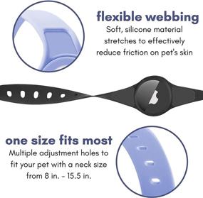 img 2 attached to 🐾 Airtag Pet Collar for Small and Medium Dogs and Cats - 15 Inch Silicone Design in White and Black with Lavender Airtag option