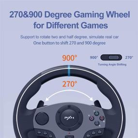 img 1 attached to 🎮 PXN V9 Racing Steering Wheel: Ultimate Gaming Experience for PC, PS4, Xbox, Nintendo Switch, PS3, and Xbox Series S/X