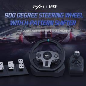 img 3 attached to 🎮 PXN V9 Racing Steering Wheel: Ultimate Gaming Experience for PC, PS4, Xbox, Nintendo Switch, PS3, and Xbox Series S/X