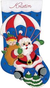 img 1 attached to 🎅 Experience Thrilling Christmas Decorations with Tobin Skydiving Santa Design Works Felt Stocking Applique Kit