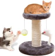 🐱 luowan cat scratching post and activity tree: natural sisal tower for small cats with round perch and plush ball furniture (a) logo