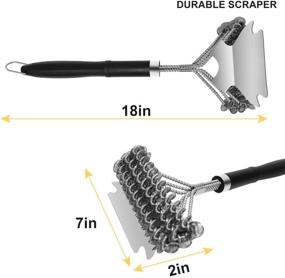 img 2 attached to 🔥 Premium Stainless Steel Grill Brush and Scraper Set - Ultimate BBQ Cleaning Tools with Safe Bristles and Heavy-Duty Scraper