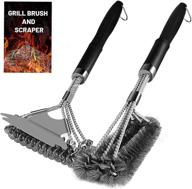 🔥 premium stainless steel grill brush and scraper set - ultimate bbq cleaning tools with safe bristles and heavy-duty scraper logo