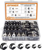 🔩 premium ispinner 52pcs cable clamps assortment kit with rubber cushion - 304 stainless steel pipe clamps 6 sizes: 1/4", 5/16", 3/8", 1/2", 5/8", 3/4 logo