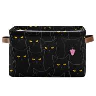 🐾 cute black cats rectangular storage bin with handles - toy organizer, book storage, laundry basket for kids/pets in playroom логотип