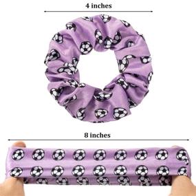 img 3 attached to 👧 Set of 8 Soccer Hair Scrunchies for Girls and Women Players, Coaches, and Teams - Elastic Hair Ties, Ponytail Holders, and Sport Hair Accessories