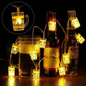 img 1 attached to 🍻 Beer Cup Style Party Cups String Lights: Fun Mini Shot Cups Fairy Light Decoration with Battery Operated LED Novelty Flip Cup Decor for College Graduation Grad Party Supplies Home - 10 Pieces LEDs, 3.28 Feet