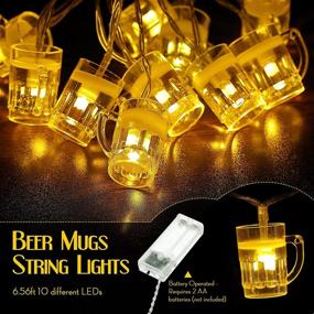 img 3 attached to 🍻 Beer Cup Style Party Cups String Lights: Fun Mini Shot Cups Fairy Light Decoration with Battery Operated LED Novelty Flip Cup Decor for College Graduation Grad Party Supplies Home - 10 Pieces LEDs, 3.28 Feet