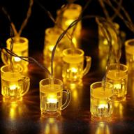 🍻 beer cup style party cups string lights: fun mini shot cups fairy light decoration with battery operated led novelty flip cup decor for college graduation grad party supplies home - 10 pieces leds, 3.28 feet logo