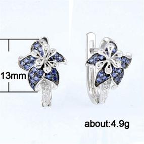 img 3 attached to 💎 DAMLENG Sparkly Hypoallergenic Silver Blue Rhinestone Flower Hoop Earrings for Women Girls | Unique Chic Cubic Zirconia Flower Jewelry Gifts, Shining Accessories