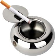 🚬 stainless steel tabletop cigarette ashtray by mantello logo