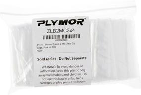 img 1 attached to 🔒 Plymor 2 Mil Zipper Reclosable Plastic Bags 3x4 - Pack of 100 for Secure Storage