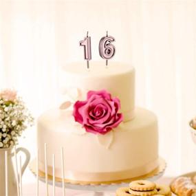 img 1 attached to 🎂 Syhood 16th Birthday Candles Cake Numeral Candles: Stunning Rose Gold Cake Topper for Birthday, Wedding, and Anniversaries