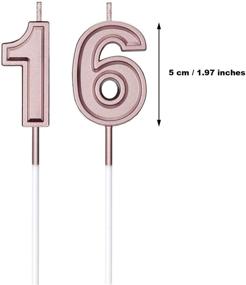 img 3 attached to 🎂 Syhood 16th Birthday Candles Cake Numeral Candles: Stunning Rose Gold Cake Topper for Birthday, Wedding, and Anniversaries