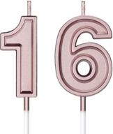 🎂 syhood 16th birthday candles cake numeral candles: stunning rose gold cake topper for birthday, wedding, and anniversaries logo