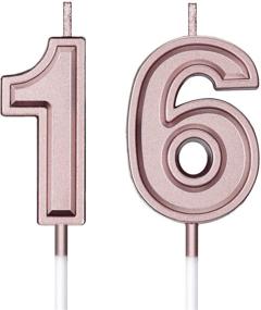 img 4 attached to 🎂 Syhood 16th Birthday Candles Cake Numeral Candles: Stunning Rose Gold Cake Topper for Birthday, Wedding, and Anniversaries