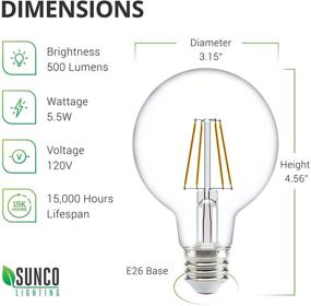 img 3 attached to 💡 Винтажная лампа с регулировкой яркости с филаментом на светодиодах от Sunco Lighting.