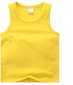 img 4 attached to Sooxiwood Little Solid Summer Yellow Boys' Clothing