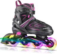 kaqinu adjustable inline skates for kids and adults - outdoor roller skates with full illuminating wheels for women, girls, and boys logo