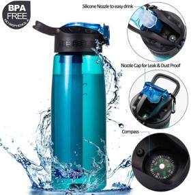 img 1 attached to 🏔️ DoBrass Filtered Water Bottle: Ideal for Travel, Camping, Hiking & Outdoor Activities - BPA Free, Leakproof & Convenient