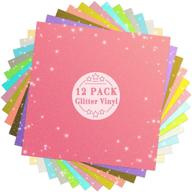 🏡 homemall glitter permanent vinyl: 12x12 adhesive sheets for cricut, silhouettes, cameo - 12 colors craft cutter vinyl with sparkling self adhesive - perfect for outdoor projects logo