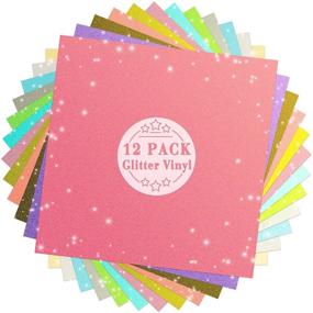 img 4 attached to 🏡 HomeMall Glitter Permanent Vinyl: 12x12 Adhesive Sheets for Cricut, Silhouettes, Cameo - 12 Colors Craft Cutter Vinyl with Sparkling Self Adhesive - Perfect for Outdoor Projects