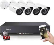 🔒 secure your home with 8ch 1080p dvr security camera system - outdoor surveillance kit with 1tb hard drive, 4 hd cctv cameras, remote access, night vision, and motion alerts logo