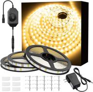 🌟 onforu 49.2ft warm white led strip lights: dimmable 3000k lighting for home kitchen & bedroom wardrobe - 15m 12v flex tape light логотип